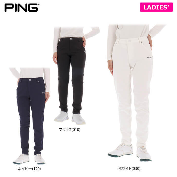 ★美品 Lサイズ★ PING パンツ GOLF ゴルフ ロゴ総柄 裏起毛 グレー ドライミックス 裏毛 テーパードパンツ(ロングパンツ)|PING(ピン