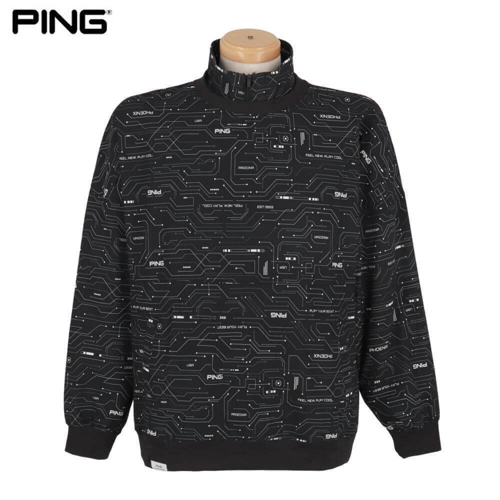 【PING】2022年ロゴマーク×オルテガ柄総柄 長袖ゴルフブルゾンパーカーLL PING】2022年ロゴマーク×オルテガ柄総柄 長袖ゴルフブルゾンパーカーLL