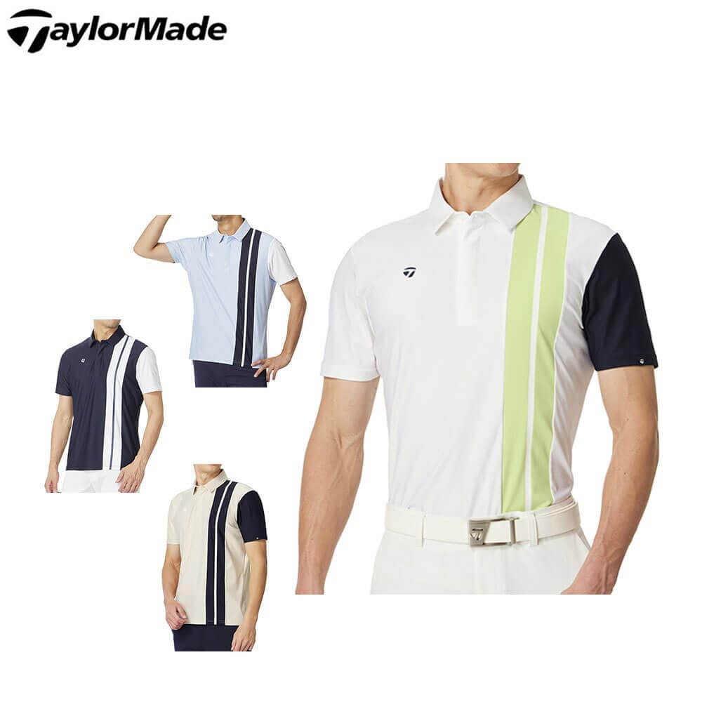TaylorMade - 新品 テーラーメイド ゴルフ 半袖 ポロシャツ メンズ O (LL) 白 黒 テーラーメイド(TaylorMade) ゴルフウェア ポロシャツ 半袖
