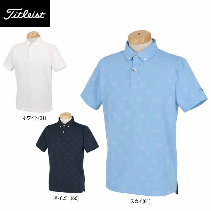 タイトリスト　メンズ スプラッシュ柄 半袖 ポロシャツ　L L Titleist セール♪ タイトリスト メンズ スプラッシュ柄 半袖