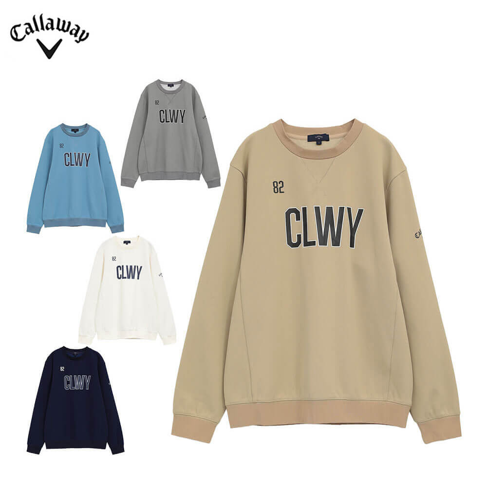 【今ならP10倍以上還元！さらに3点購入で10％OFF！】4/17 12:59まで　 【50％OFF】キャロウェイ メンズ 鹿の子 ダブルニット 長袖 クルーネック スウェット C25217103 ゴルフウェア [2025年秋冬モデル] 特価