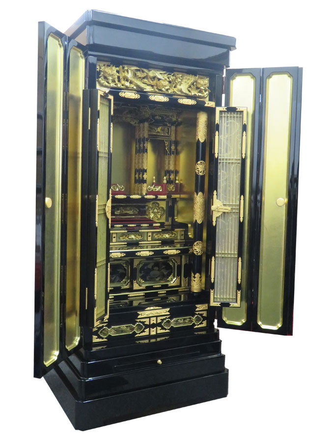 金仏壇 仏壇  春風  京型欄間 18号 大谷派  (お東) 浄土真宗大谷派 仕掛ける仏具付き添い人  ( 線香差 透香炉 仏器 等) 木製 御前上等品 【smtb-TK】