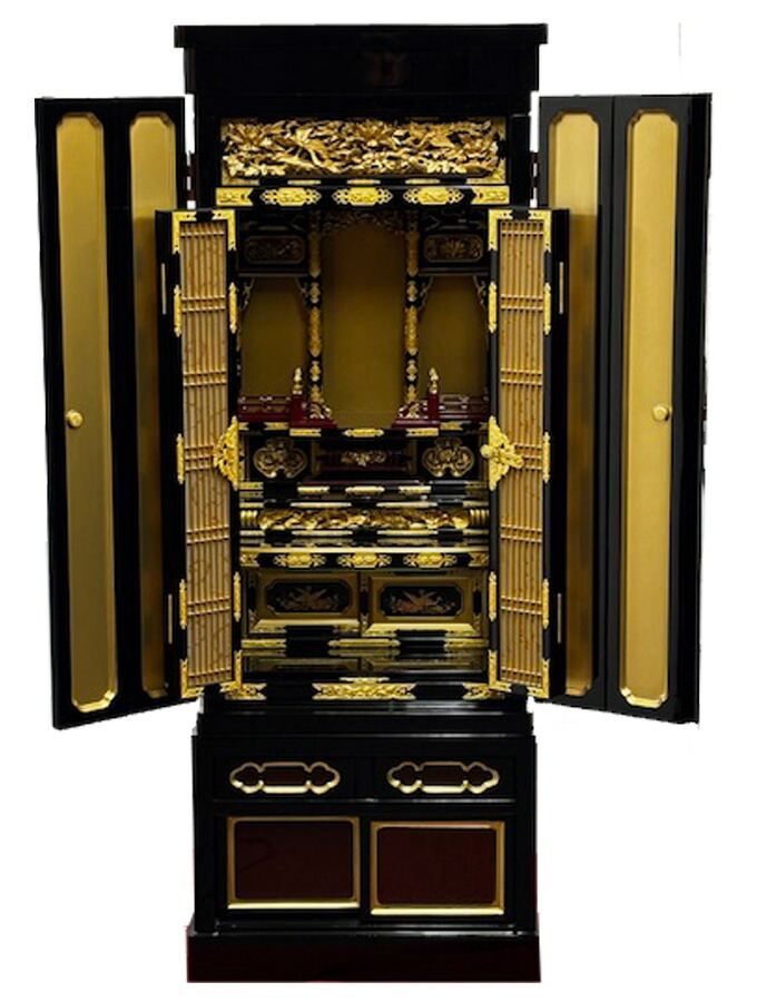 仏壇 金仏壇 浄土真宗大谷派 大谷派 （ お東 ）   送料無料 京型欄間 台付 15号 仏具付き セット商品 セット 仏具 （ 線香差 透香炉 仏器 等） 高級 【smtb-TK】