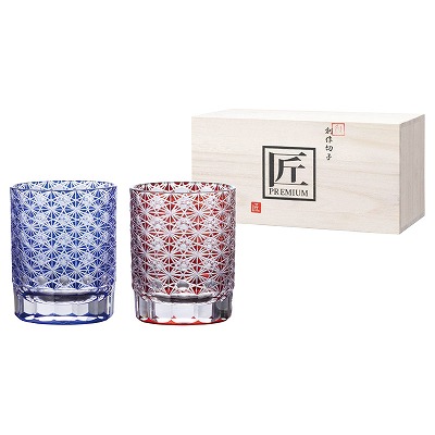 創作切子 匠 Premium 僥倖 オールドM280ml ペア（木箱入） TK-189 内祝い お返し 出産内祝い 結婚内祝い 香典返し 粗供養 お彼岸 お供え 御供 快気祝い 快気内祝