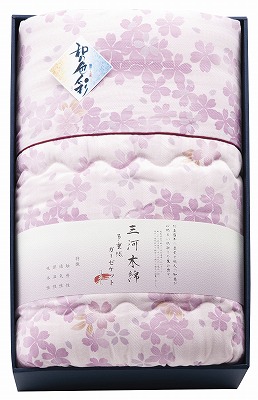 和の色彩 三河木綿 ダブルガーゼ 羽毛タッチ中わた 肌布団 WK1524PK ピンク 内祝い お返し ギフトセット 出産内祝い 結婚内祝い 御祝 初節句 お彼岸 お供え 御供 お中元 入学 香典返し 粗供養 母の日 父の日 快気祝い 快気内祝い