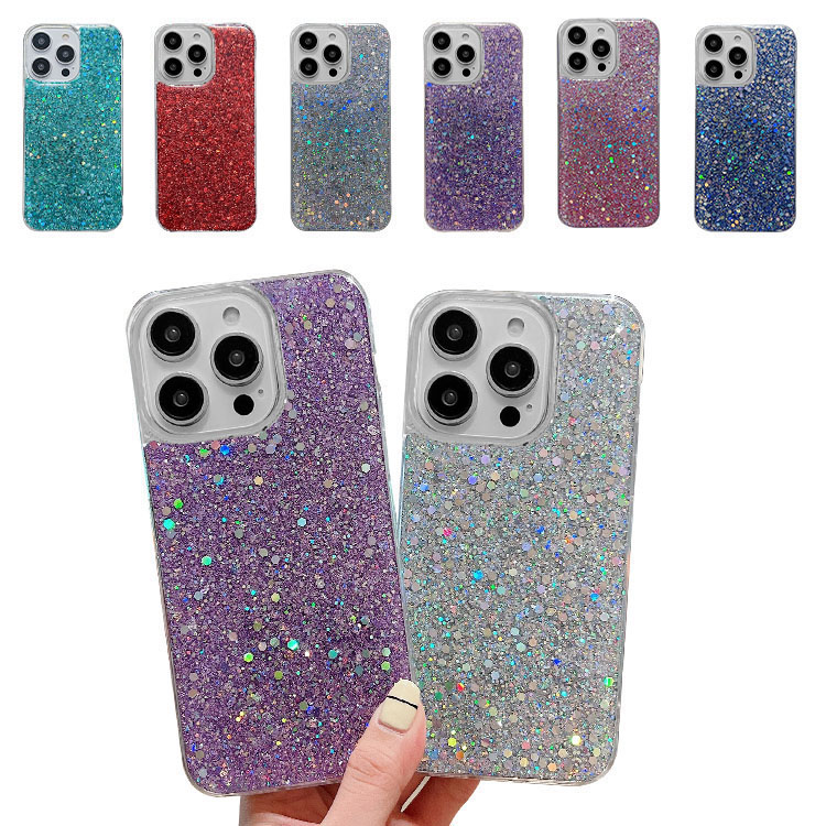 ajew グリッター透明ピンクケース　iPhone 15pro用 ajew（エジュー） スマホケース 「ajew」PVC HEART PLANET POCKET