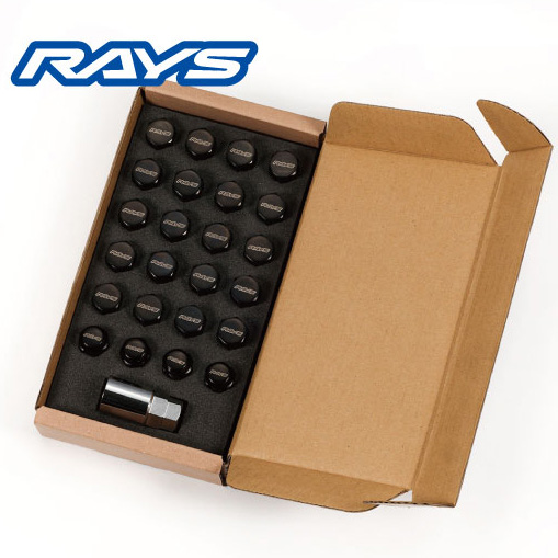 Rays ブラックホイールナットロック 20個セット　M14 1.5 RAYS RAYS/レイズ ロックナット付属20個セット 19HEXタイプ M14