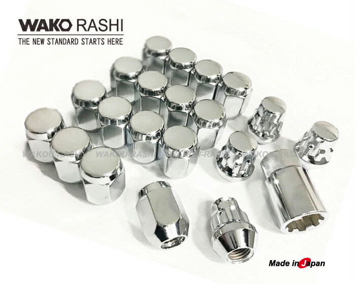 【日本製】和広 ロックナットセット メッキ 5穴用 20個セット 21HEX M12xP1.25 60°テーパー座 日産車