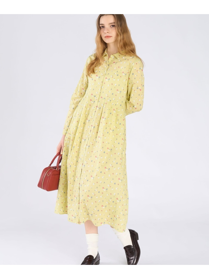 フラワープリント コットン 長袖 ワンピース To b. by agnes b. アニエスベー ワンピース・ドレス その他のワンピース・ドレス イエロー【送料無料】[ Fashion]