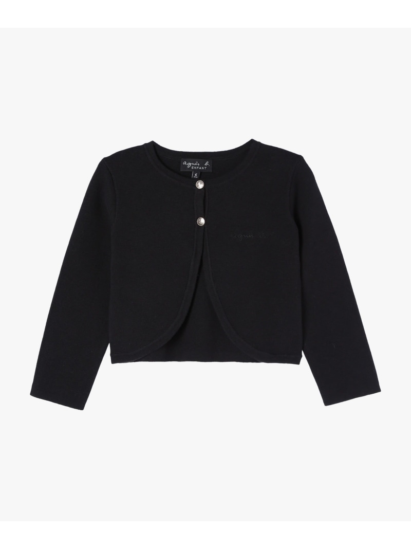 キッズ 長袖 ボレロ agnes b. ENFANT アニエスベー トップス ジレー 黒いこと【貨物輸送無料】[ Fashion]