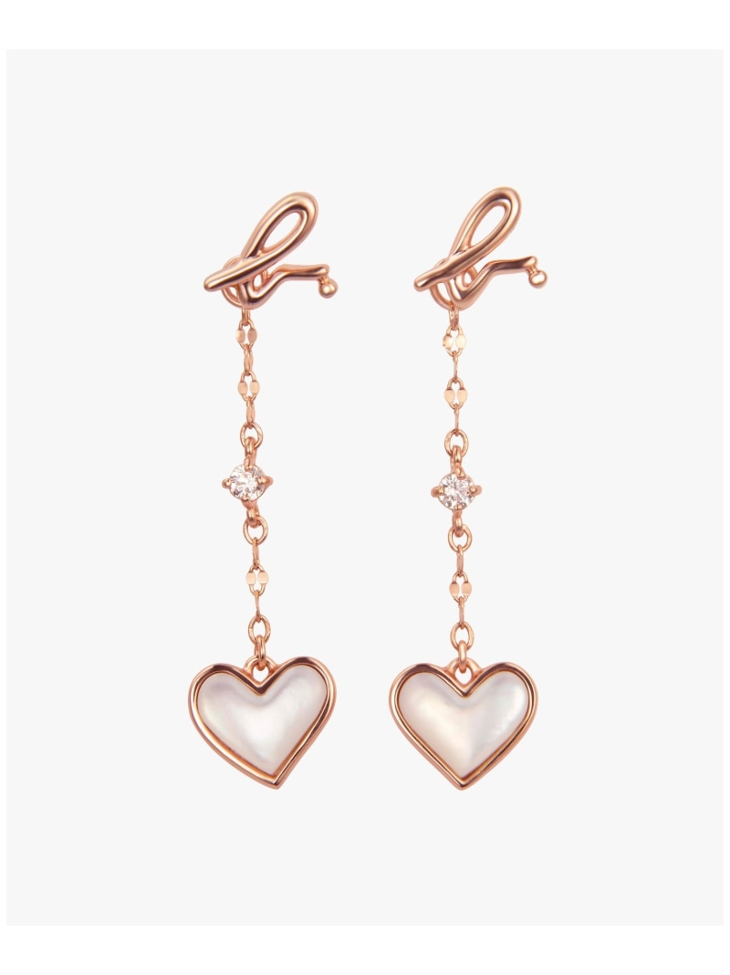 "b."ロゴ ハート パール ピアス "About Love" agnes b. FEMME アニエスベー アクセサリー・腕時計 ピアス ピンク【送料無料】[ Fashion]｜agnes b.