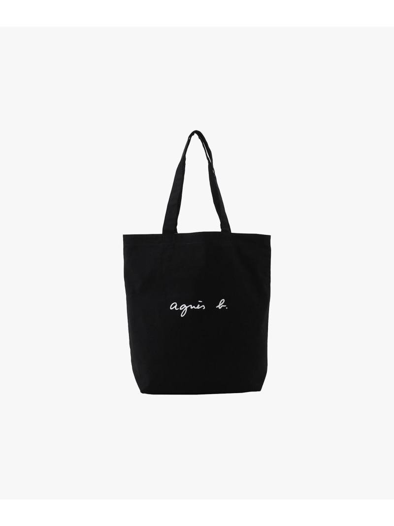 ロゴタイプ 綿織物 リヴァーシブル トートバッグ \"Paulette\"" YAS18-01 agnes b. VOYAGE アニエスベー 御徒面子 トートバッグ 黒いこと【貨物輸送無料】[ Fashion]"