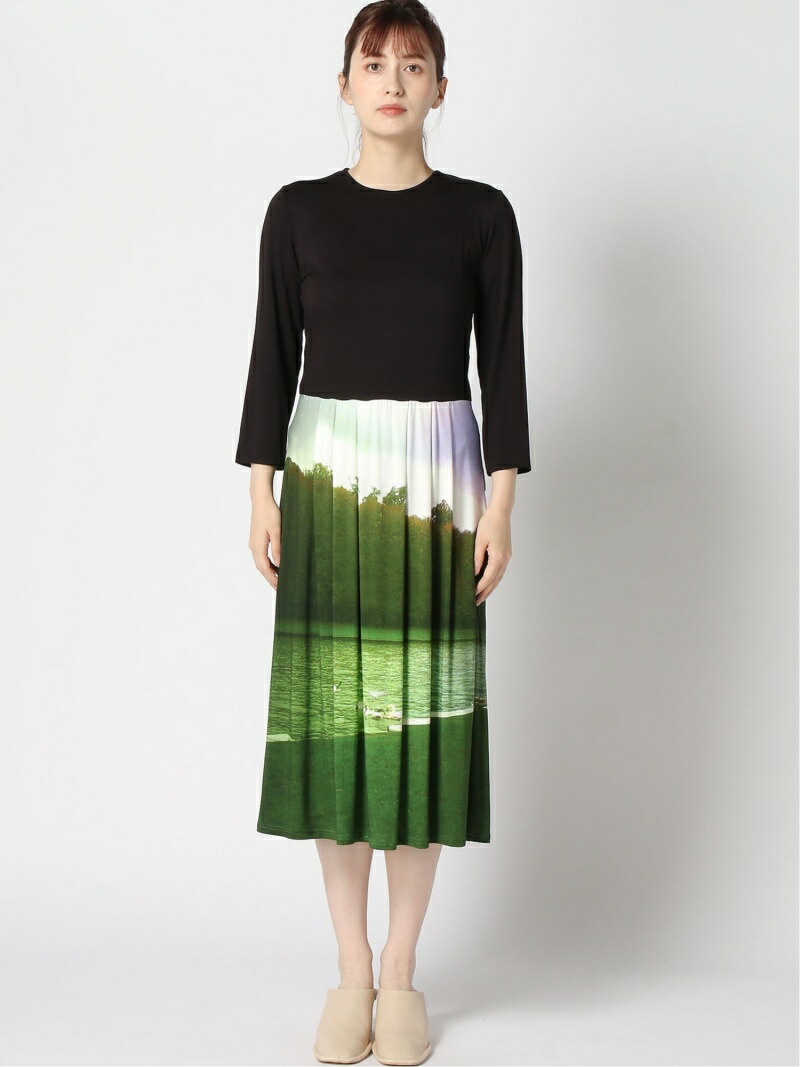 Agnes B Femme W Ns80 フォトプリントワンピース Agnes B Femme アニエスベー ワンピース 5ー9分袖ワンピース ブラック 送料無料 Rakuten Fashion Psicologosancora Es