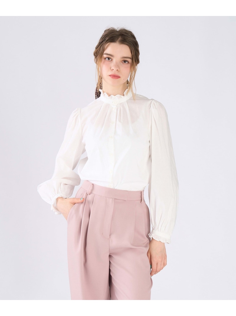 コットンローン フリルカラー ブラウス To b. by agnes b. アニエスベー トップス シャツ・ブラウス ホワイト【送料無料】[ Fashion]