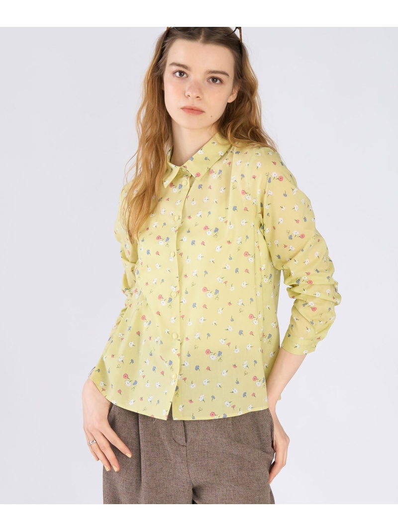 【SALE／40%OFF】フラワープリント コットン 長袖 ブラウス To b. by agnes b. アニエスベー トップス シャツ・ブラウス イエロー【RBA_E】【送料無料】[ Fashion]｜agnes b.