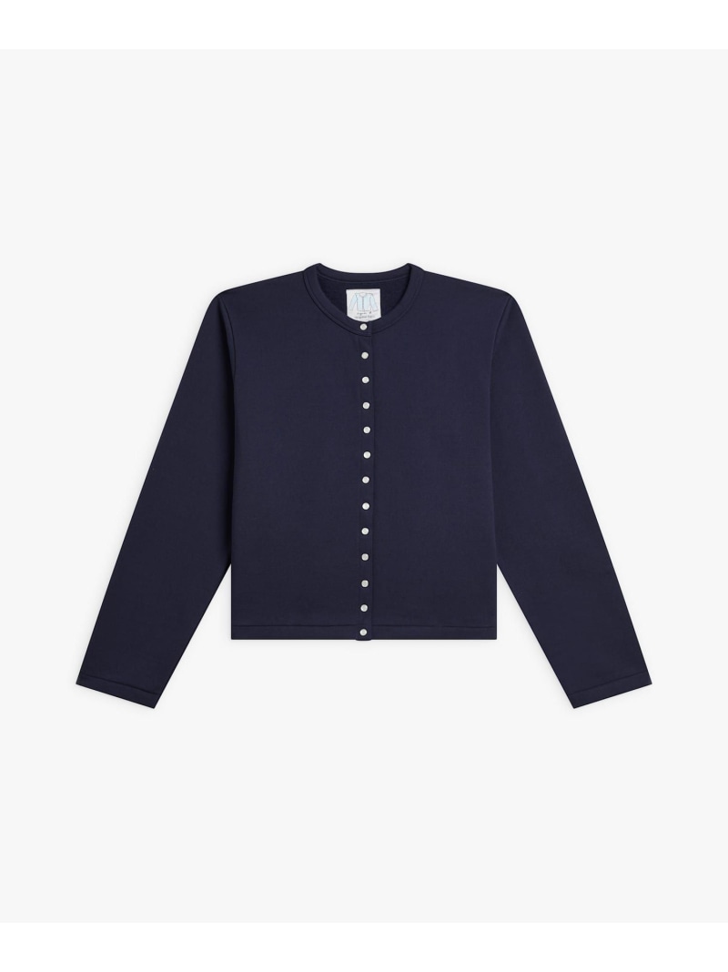 オーガニックコットン メルトン 長袖 カーディガンプレッション "Le Classique" agnes b. FEMME アニエスベー トップス カーディガン ブルー【送料無料】[ Fashion]｜agnes b.