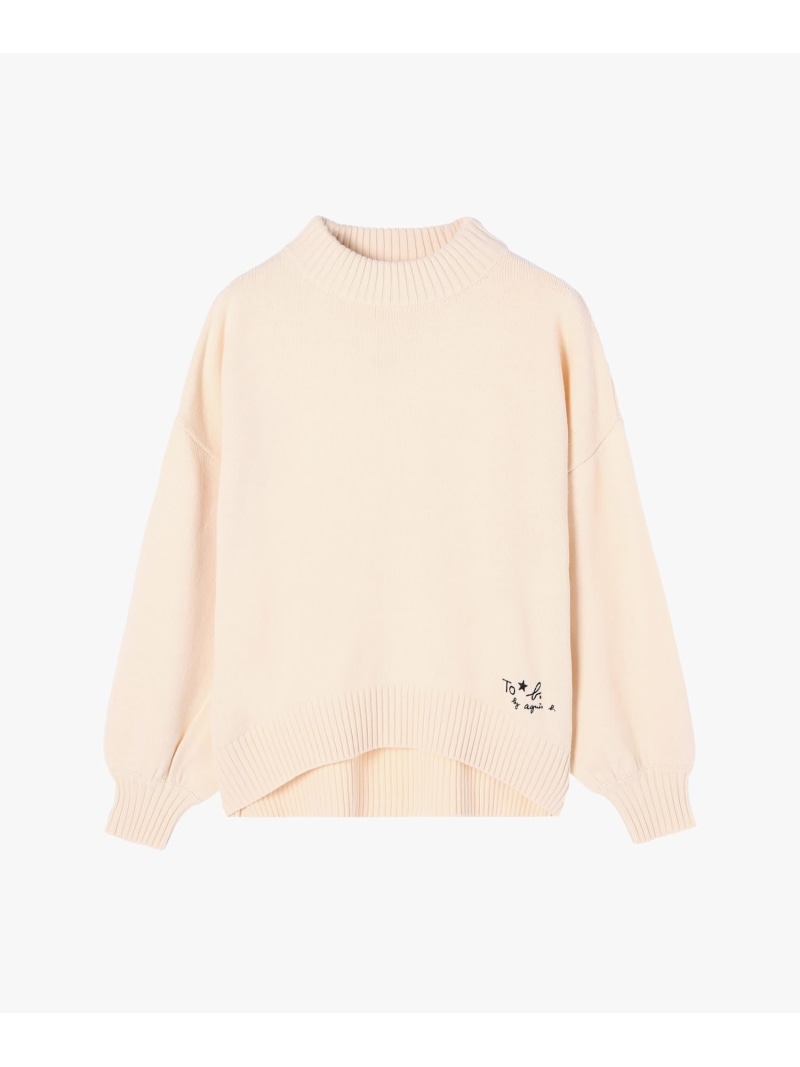 agnès b. ピンク ポロニット pink cotton Parker sweater