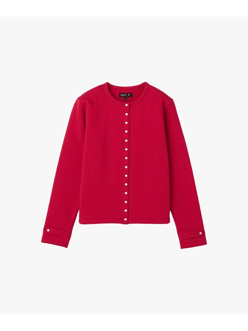 オーガニックコットン メルトン 長袖 カーディガンプレッション \"Rosana\"" agnes b. FEMME アニエスベー トップス ジレー 赤いこと【貨物輸送無料】[ Fashion]"