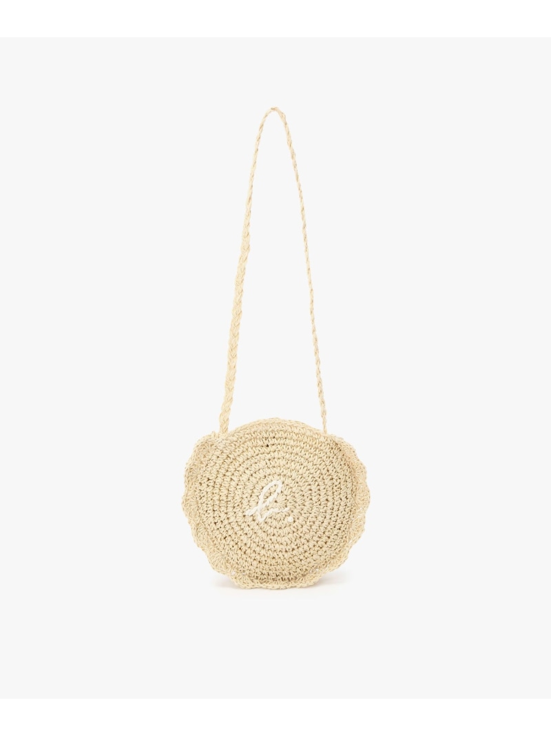 キッズ \"b.\" ロゴ 刺繍 サークル ショルダーバッグ agnes b. ENFANT アニエスベー バッグ ショルダーバッグ ホワイト【送料無料】[ Fashion]