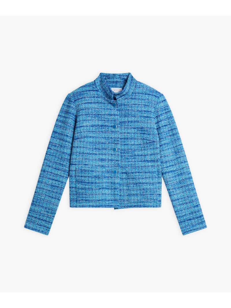 【SALE／50%OFF】ツィード オフィサーカラー 長袖 上衣 \"Illya\"" agnes b. FEMME アニエスベー ジャケット・アウター 余分の物のジャケット・アウター 青み【RBA_E】【貨物輸送無料】[ Fashion]"