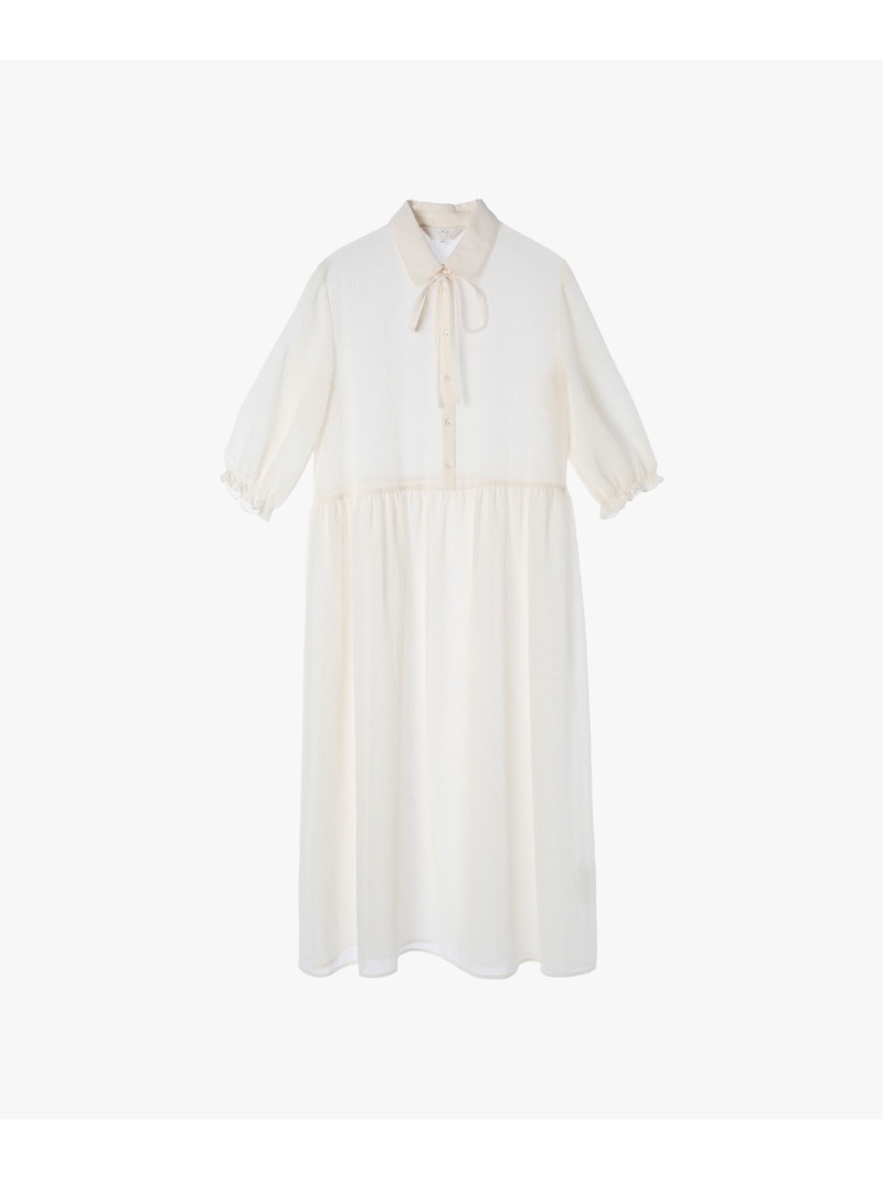 【SALE／50%OFF】シアサッカーワンピース To b. by agnes b. アニエスベー ワンピース・ドレス シャツワンピース ホワイト【RBA_E】【送料無料】[ Fashion]｜agnes b. 10,395円