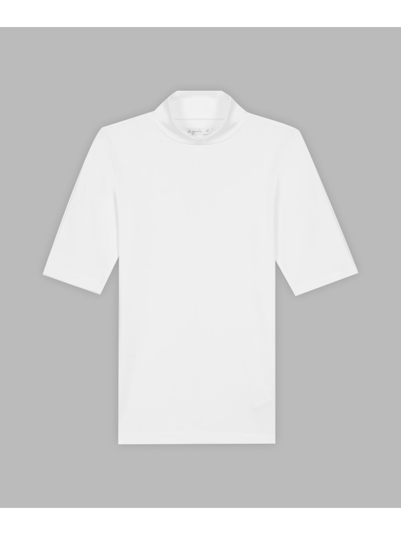 コットン 半袖 ハイネックTシャツ "Vian" agnes b. FEMME アニエスベー トップス カットソー・Tシャツ ホワイト【送料無料】[ Fashion]｜agnes b.