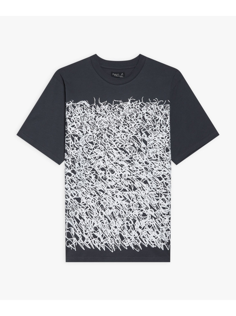プリント コットン 半袖 アーティスト Tシャツ "JonOne" agnes b. HOMME アニエスベー トップス カットソー・Tシャツ グレー【送料無料】[ Fashion]｜agnes b.