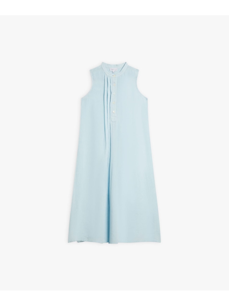 【SALE／50%OFF】リネン バンドカラー ノースリーブ ワンピース "Tula" agnes b. FEMME アニエスベー ワンピース・ドレス その他のワンピース・ドレス ブルー【RBA_E】【送料無料】[ Fashion]｜agnes b.