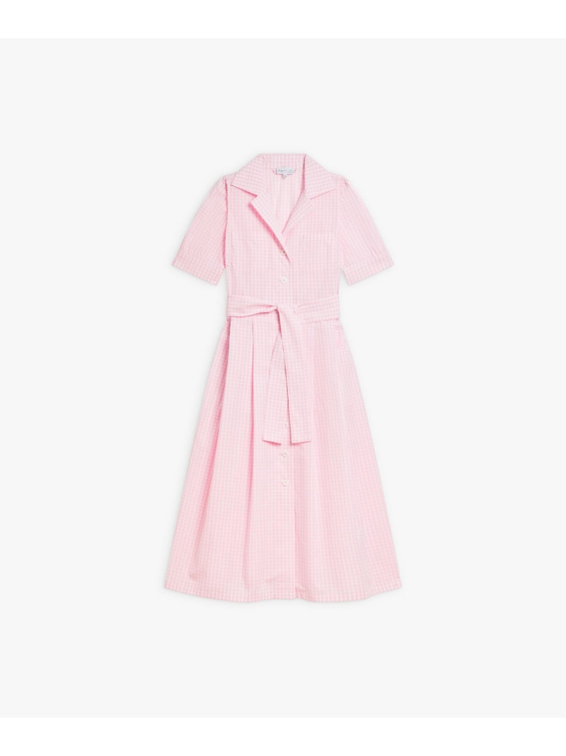 【SALE／64%OFF】ギンガムチェック 半袖 開襟シャツワンピース "Marilor" agnes b. FEMME アニエスベー ワンピース・ドレス シャツワンピース ピンク【RBA_E】【送料無料】[ Fashion]｜agnes b.