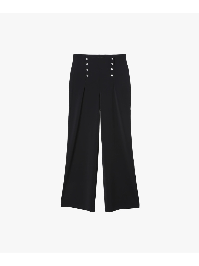 ダブルボタン ジャージー ワイドパンツ agnes b. FEMME アニエスベー パンツ その他のパンツ ブラック【送料無料】[ Fashion]