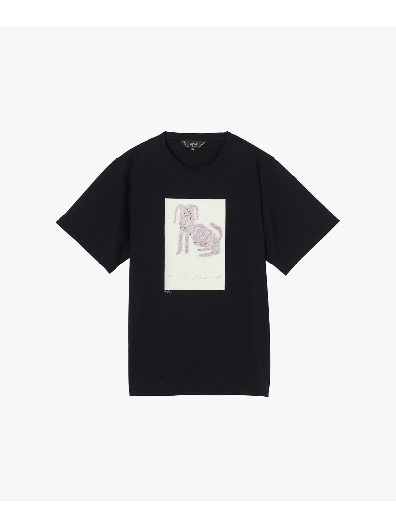 ドッグ プリント オーガニックコットン 半袖 アーティストTシャツ To b. by agnes b. アニエスベー トップス カットソー・Tシャツ ブラック【送料無料】[ Fashion]