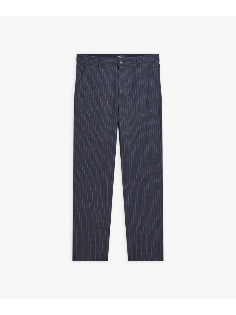 【SALE／55%OFF】メンズ ストライプ パンツ "Barbi" agnes b. HOMME アニエスベー パンツ スラックス・ドレスパンツ ブルー【RBA_E】【送料無料】[ Fashion]｜agnes b.
