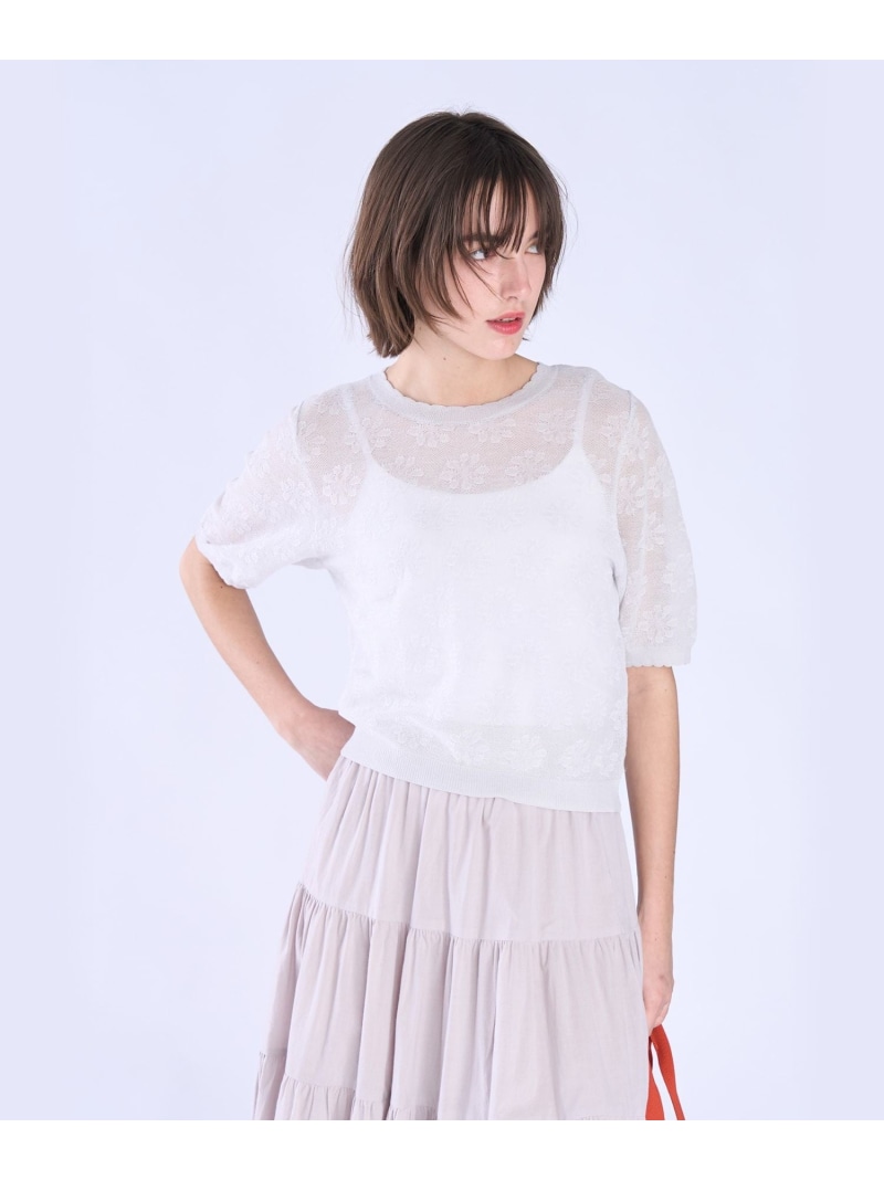 シアー ジャカード 半袖 ニット プルオーバー To b. by agnes b. アニエスベー トップス その他のトップス【送料無料】[ Fashion]