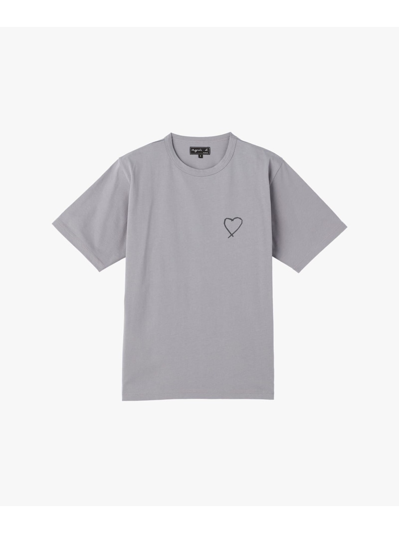 アイコニック プリント コットン 半袖 Tシャツ "Sarajevo heart" agnes b. FEMME アニエスベー トップス カットソー・Tシャツ グレー【送料無料】[ Fashion]｜agnes b.