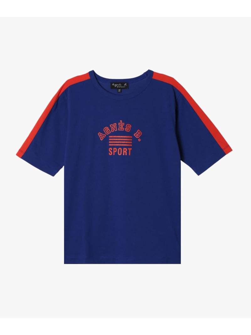 キッズ ロゴ プリント コットン 半袖 Tシャツ agnes b. ENFANT アニエスベー トップス カットソー・Tシャツ ネイビー【送料無料】[ Fashion]