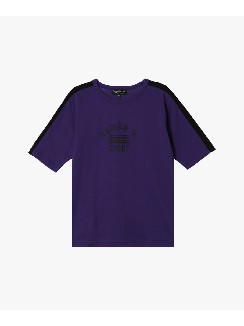 キッズ ロゴ プリント コットン 半袖 Tシャツ agnes b. ENFANT アニエスベー トップス カットソー・Tシャツ パープル【送料無料】[ Fashion]