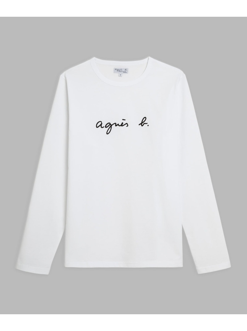 メンズ ロゴ コットン 長袖 Tシャツ "Coulos" agnes b. HOMME アニエスベー トップス カットソー・Tシャツ ホワイト【送料無料】[ Fashion]｜agnes b.