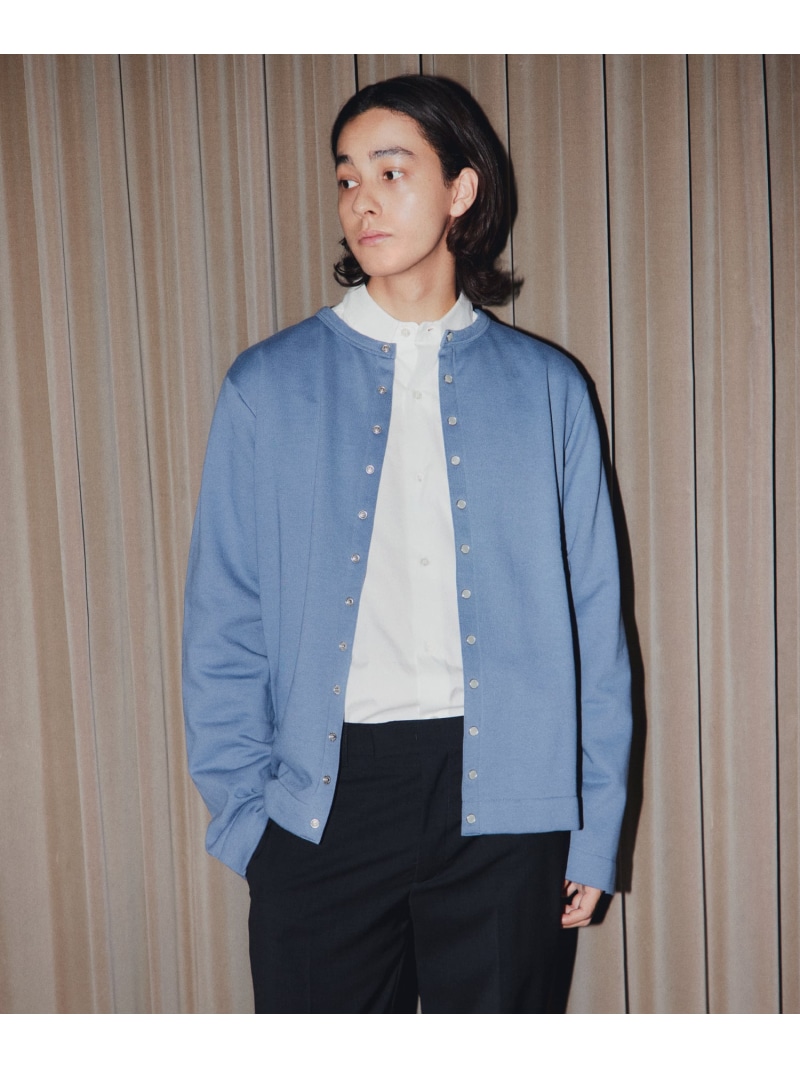 agnes b. HOMME コットン天竺カーディガンプレッション 2 ネイビー メンズ コットン メルトン カーディガンプレッション [Made in