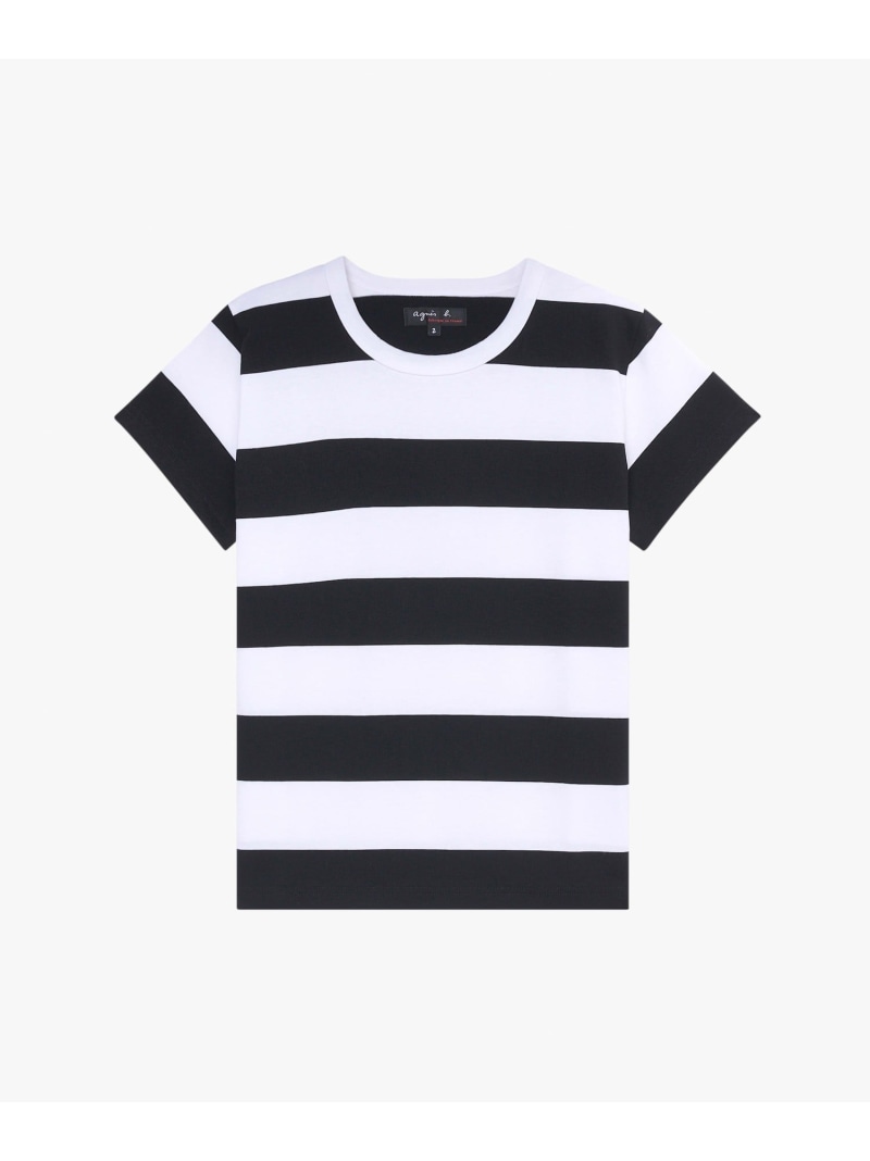 太ボーダー コットン 半袖Tシャツ \
