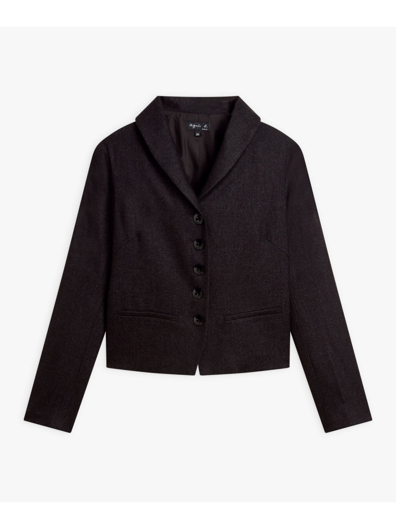 【SALE／50%OFF】【Outlet】TV48 VESTE ジャケット agnes b. FEMME アニエスベー ジャケット・アウター テーラードジャケット・ブレザー グレー ブラック【RBA_E】【送料無料】[ Fashion]｜agnes b. 27,170円