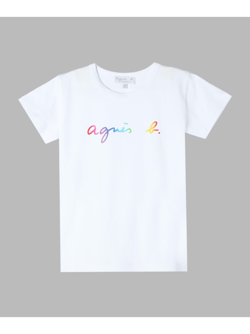 キッズ ロゴ コットン 半袖 Tシャツ agnes b. ENFANT アニエスベー トップス カットソー・Tシャツ ホワイト【送料無料】[ Fashion]