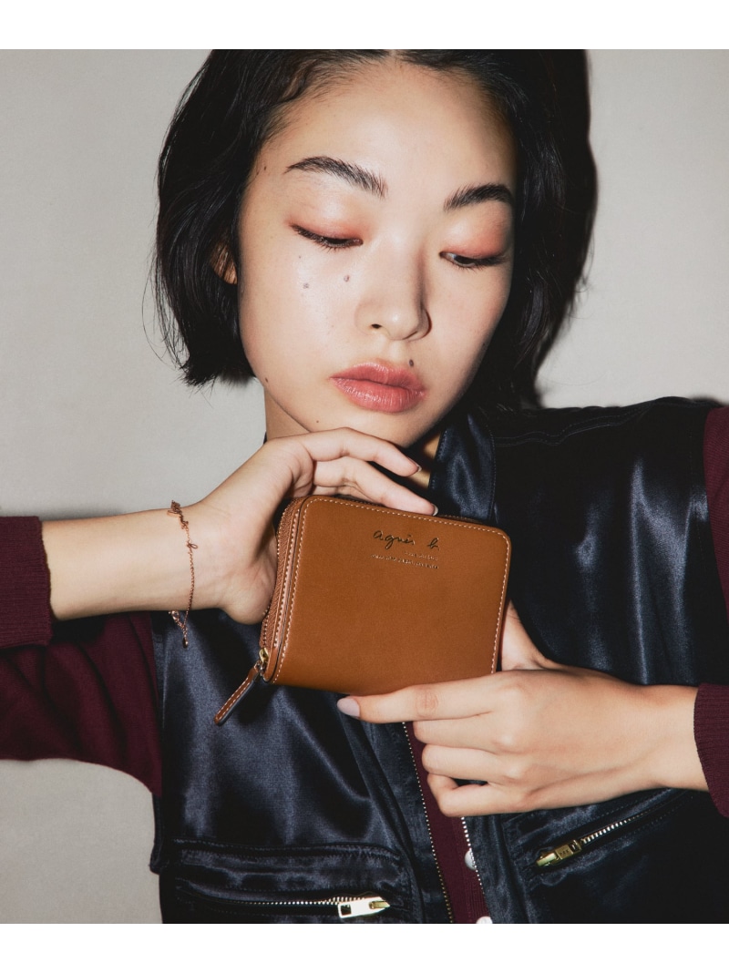 レザー 二つ折りウォレット ZAW01-06 agnes b. VOYAGE アニエスベー 財布・ポーチ・ケース 財布 ブラウン【送料無料】[ Fashion]