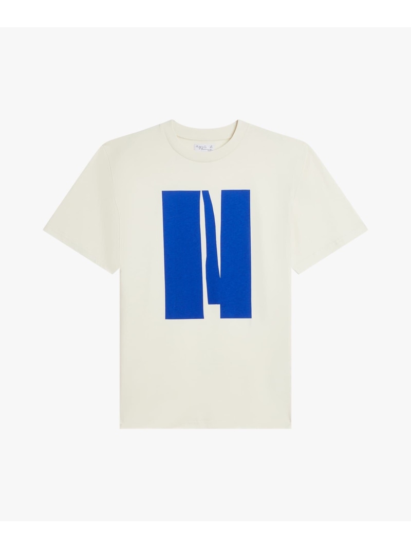 メンズ プリント コットン 半袖 Tシャツ \"Bertrand Loube\" agnes b. HOMME アニエスベー トップス カットソー・Tシャツ ホワイト【送料無料】[ Fashion]