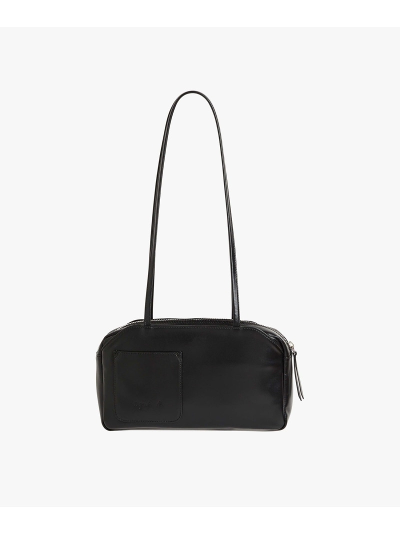 レザー ショルダーバッグ "Lucie" agnes b. FEMME アニエスベー バッグ ショルダーバッグ ブラック【送料無料】[ Fashion]｜agnes b.