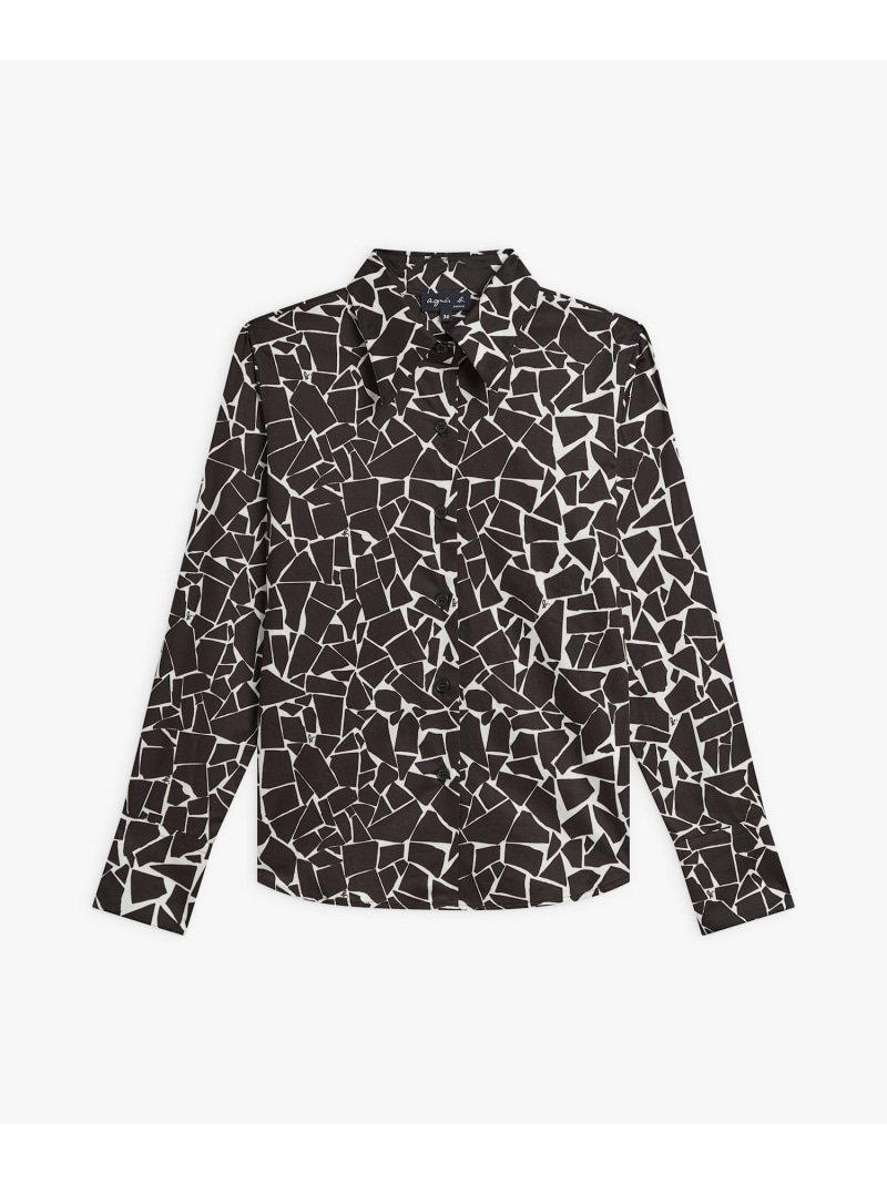 【SALE／55%OFF】コットン プリント 長袖 ブラウス "Jimi" agnes b. FEMME アニエスベー トップス シャツ・ブラウス ブラック【RBA_E】【送料無料】[ Fashion]｜agnes b.