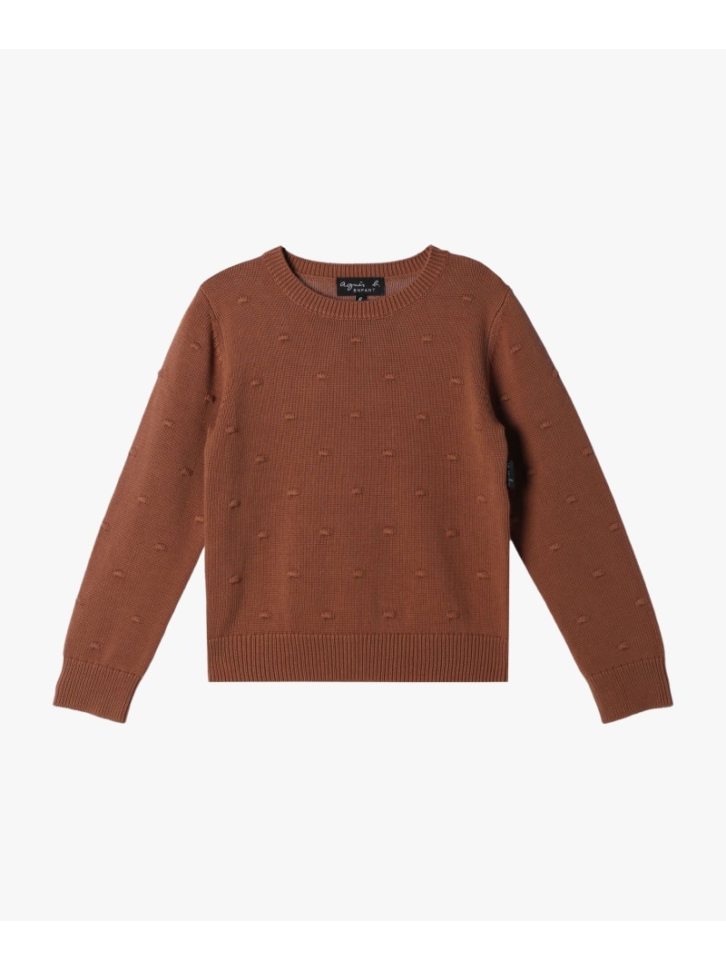 【SALE／55%OFF】キッズ ドット コットン 長袖 ニットプルオーバー agnes b. ENFANT アニエスベー トップス ニット ゴールド【RBA_E】【送料無料】[ Fashion]｜agnes b.