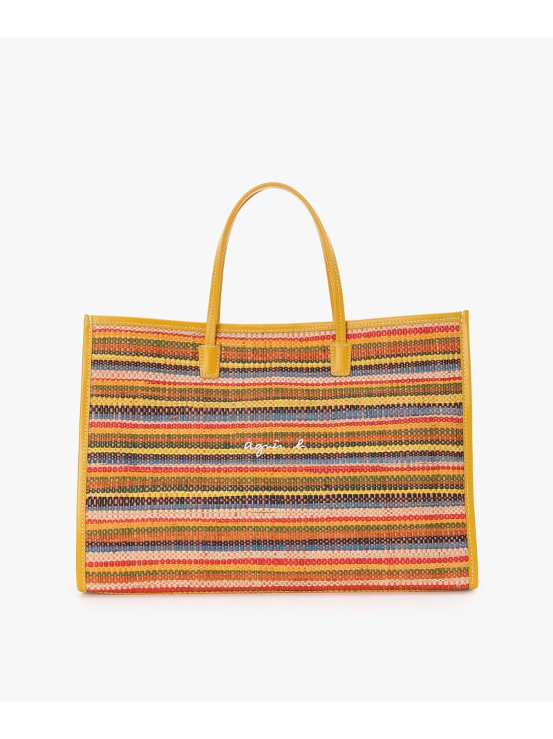 ラフィア ミディアム トートバッグ WAX35-02 agnes b. VOYAGE アニエスベー バッグ トートバッグ イエロー【送料無料】[ Fashion]