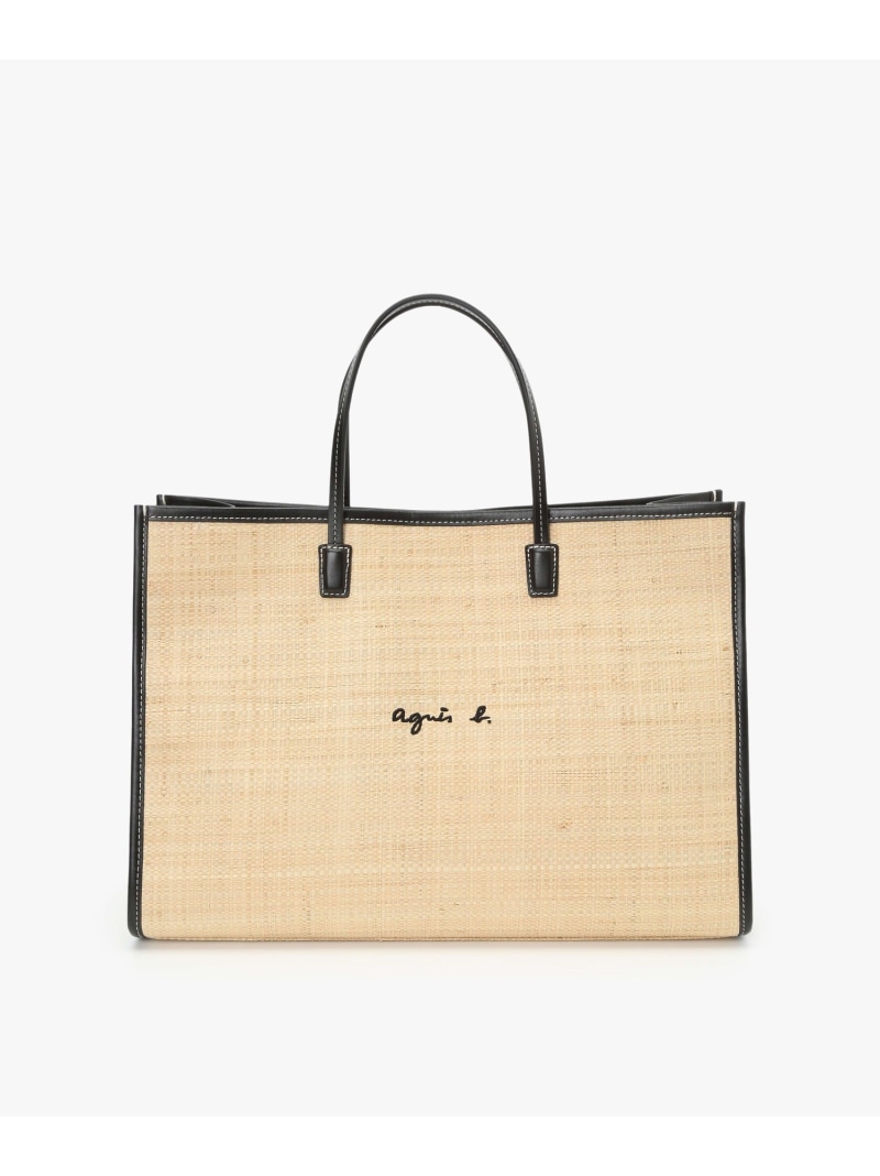 ラフィア 並み並み トートバッグ WAX35-02 agnes b. VOYAGE アニエスベー 御徒面子 トートバッグ 白いこと【貨物輸送無料】[ Fashion]