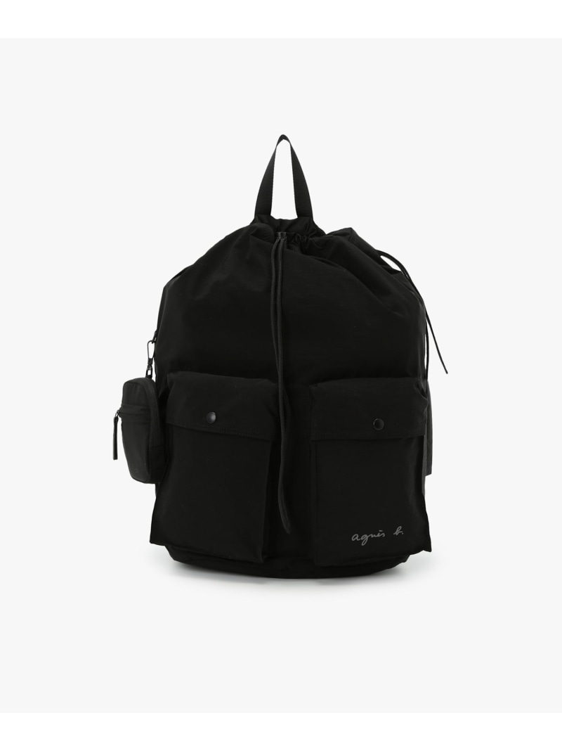【新品未使用】agnis b. キッズブラックリュック AC12 E BAG キッズ ロゴミニリュックサック（バックパック