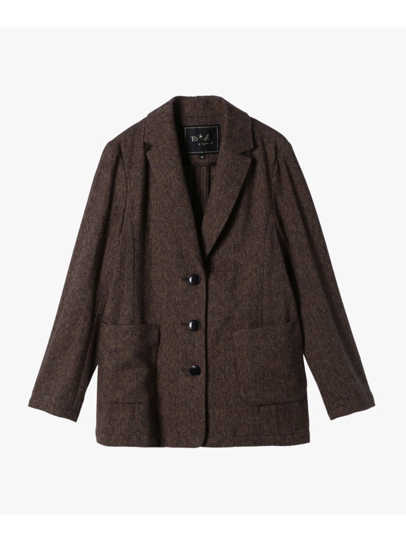 【SALE／40%OFF】【Outlet】綿織物 ツィード テーラードジャケット To b. by agnes b. アニエスベー ジャケット・アウター テーラードジャケット・ブレザー 赤銅色【RBA_E】【貨物輸送無料】[ Fashion]